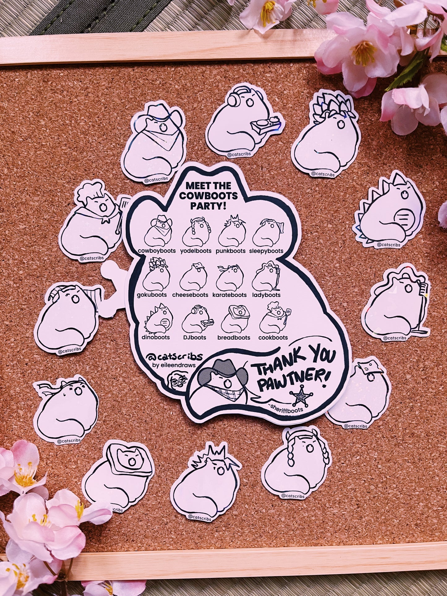 ✨🤠 cowboots party sticker pack! 🐱✨