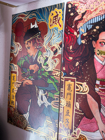 🌊 Tanjiro and Nezuko Demon Slayer Duo Print Set 🌸