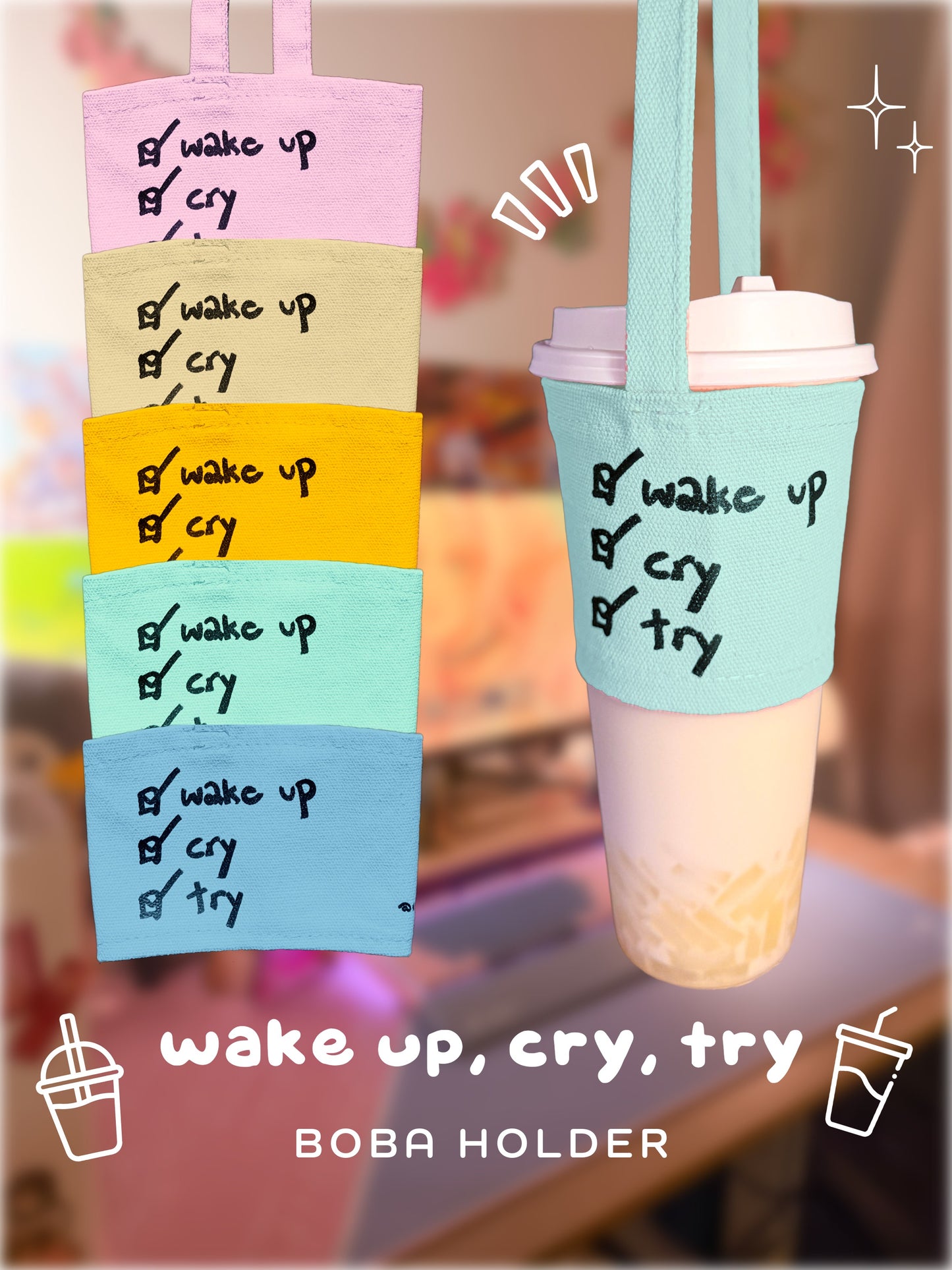 💔 sad girl hour boba holders 🧋